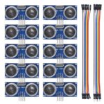 AEDIKO 10pcs HC-SR04 Ultrasonic Module Distance Sensor with Wire Cable