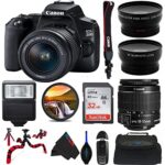 Canon EOS 250D / Rebel SL3 Digital SLR Camera Body w/Canon EF-S 18-55mm f/4-5.6 is STM Lens DSLR Kit Bundled with Pixibytes Complete Accessory Bundle - International Model (Renewed)